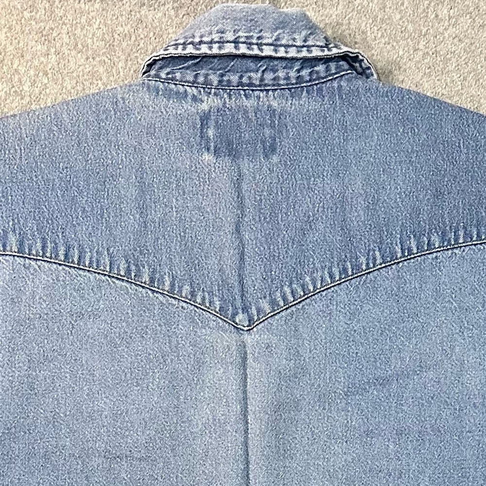 Wrangler Vintage Western Pearl Snap Work Cowboy Button Down size L - Picture 11 of 11